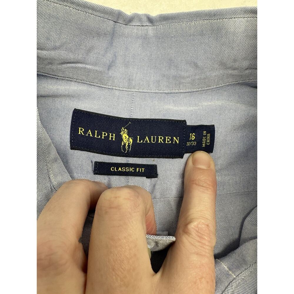 Ralph Lauren Cotton Blue Oxford Dress Shirt Mens 16 32 33 100% Cotton - Picture 3 of 7